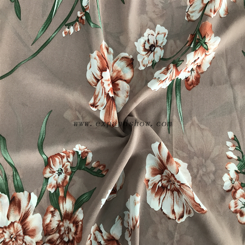 100% polyester printed Stripe Chiffon Fabric for Dress