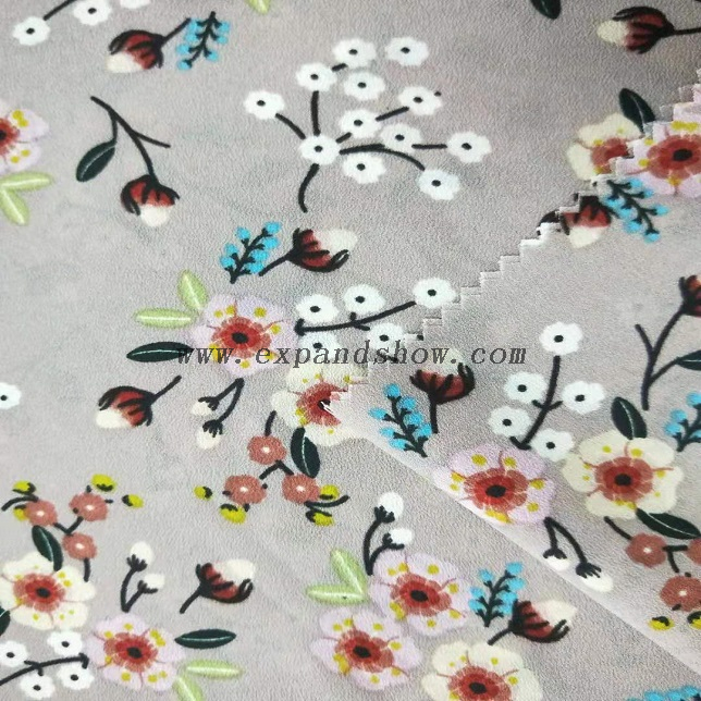 Fancy women dresses fabric polyester tissue faille crepe printed 