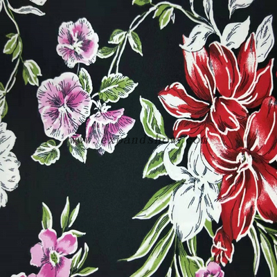 Fancy women dresses fabric polyester dty puff printed 