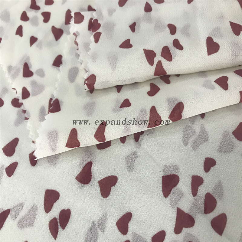 New style 100% polyester printed plain floral chiffon fabric