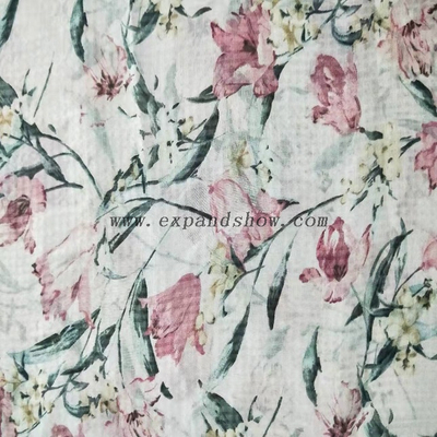 Fancy women dresses fabric polyester 50D chiffon check printed
