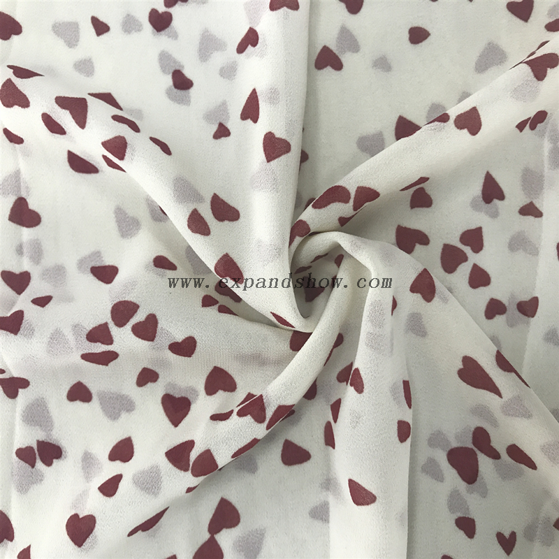New style 100% polyester printed plain floral chiffon fabric