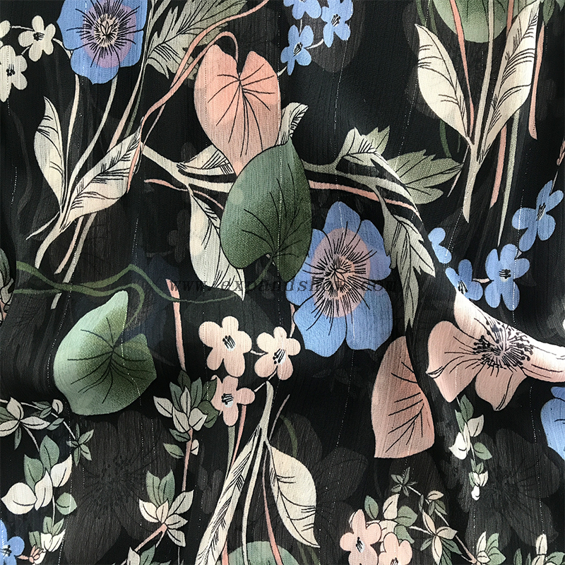 Lurex Chiffon Crepe fabric 