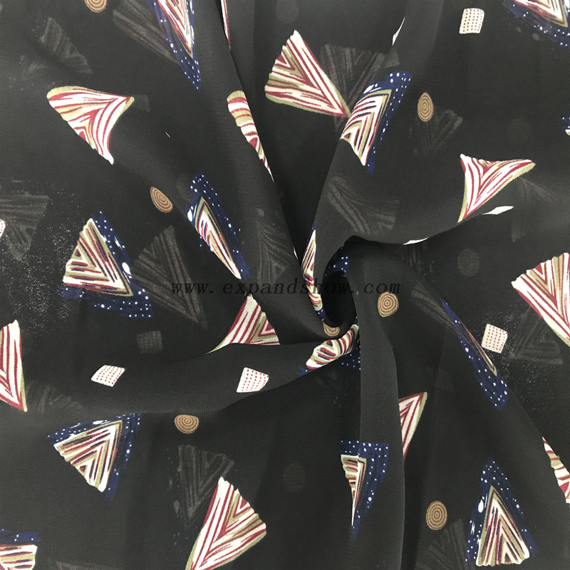 Factory customized elegant woven printed plain chiffon fabric