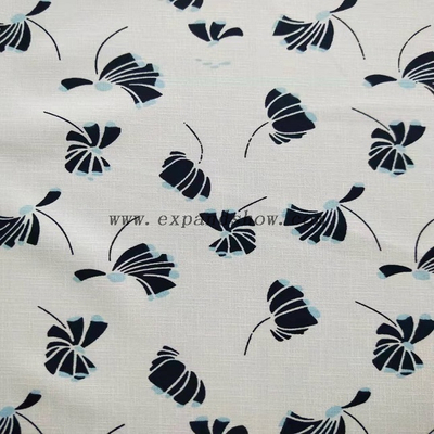 Fancy women dresses fabric polyester slub printed fabric 