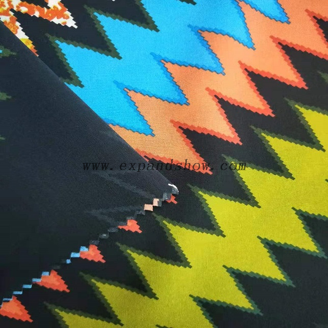 Fancy women dresses fabric polyester ITY tissue faille crepe printed 