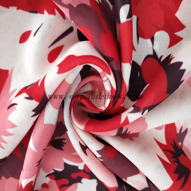 Fancy printed women dresses fabric polyester chiffon digital fabric 