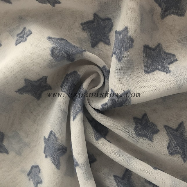 Fancy women dresses fabric polyester chiffon cationic jacquard dyed 