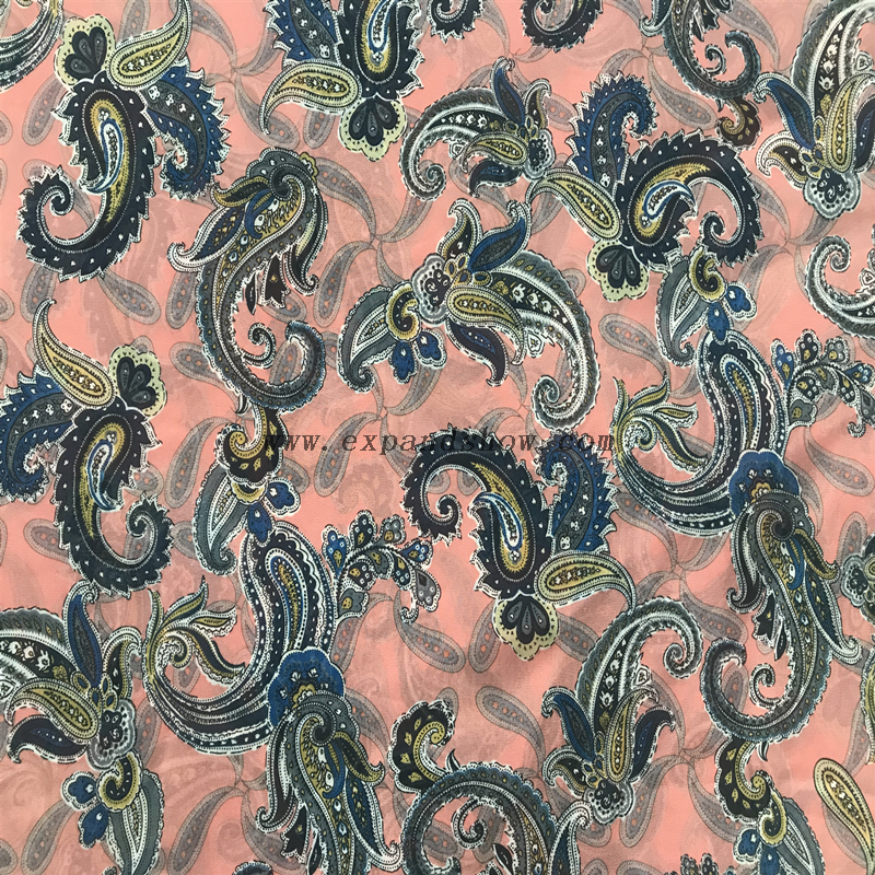 Comfortable 100% polyester woven printed chiffon fabric with cheap price