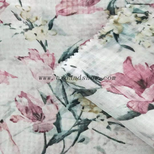 Fancy women dresses fabric polyester 50D chiffon check printed