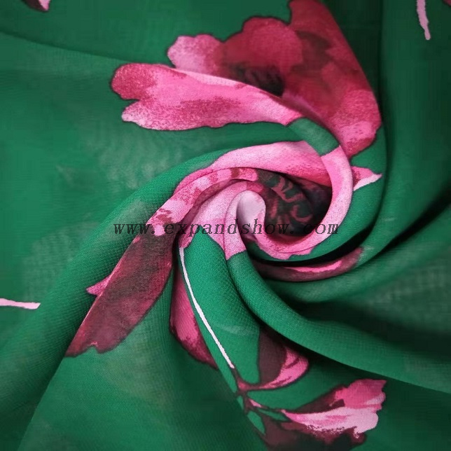 Fancy printed women dresses fabric polyester chiffon fabric 