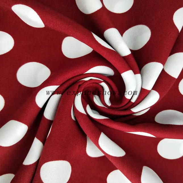 Fancy women dresses fabric polyester high quality wool peach printed 