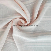 Fancy women dresses fabric polyester high quality chiffon crinlke stripe dyed 