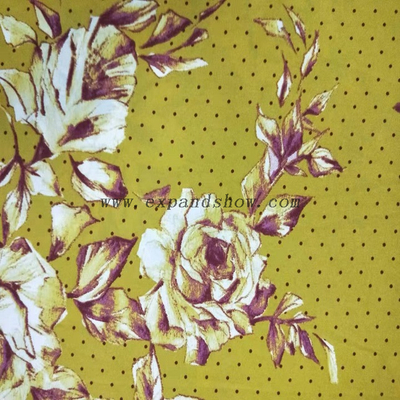 Fancy women dresses fabric polyester spandex printed high quality twill heavy weight satin fabric 