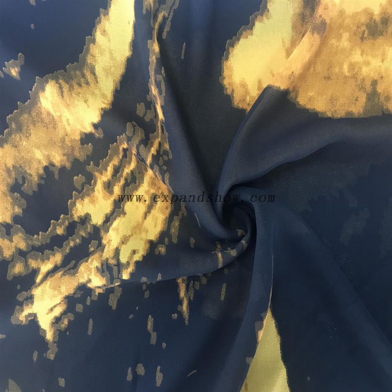 Factory customized elegant woven printed plain chiffon fabric