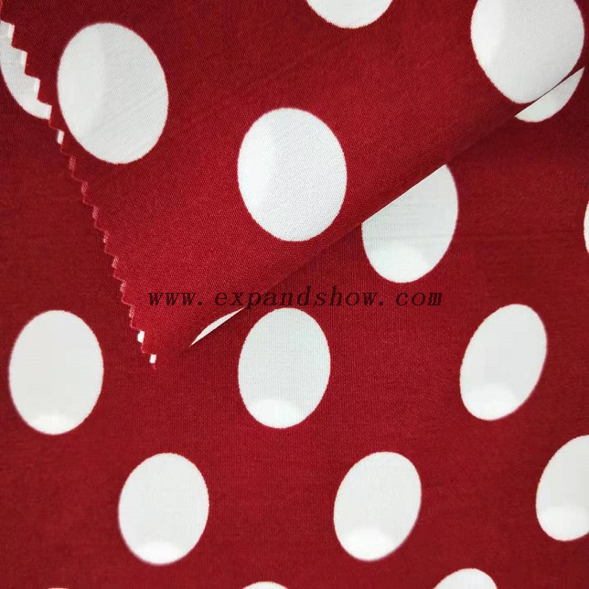 Fancy women dresses fabric polyester high quality wool peach printed 