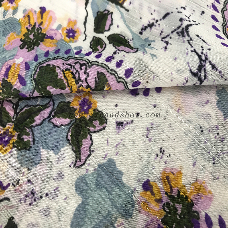 Lurex Chiffon Crepe fabric 