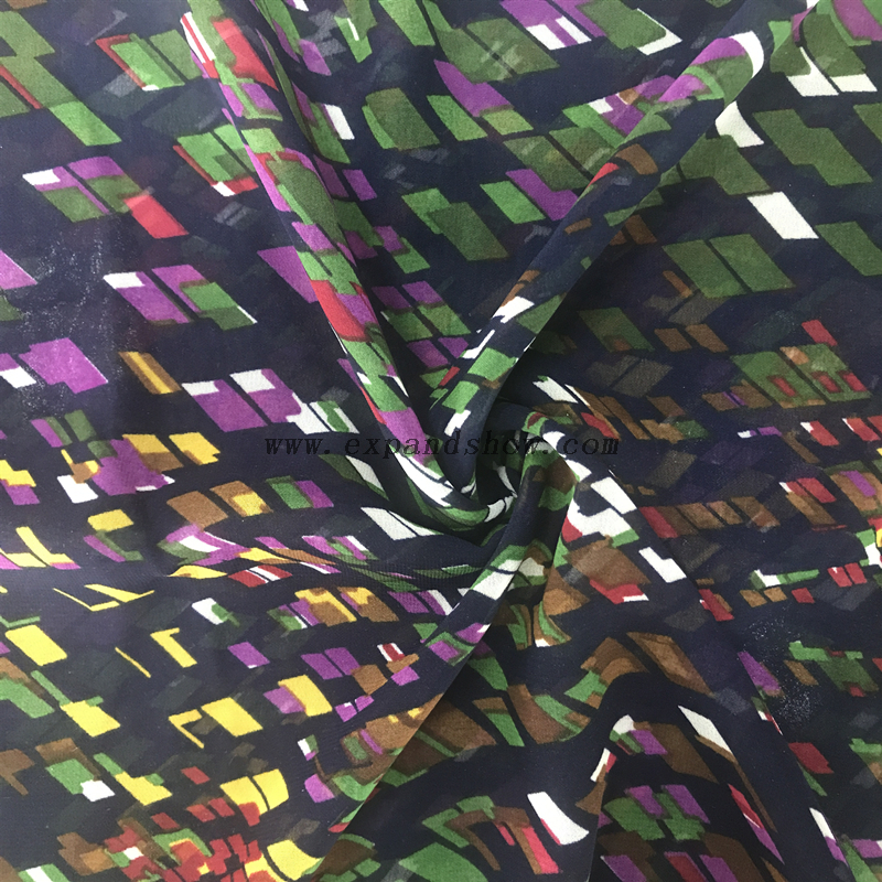 Hot sale 100% polyester chiffon printed fabric for fashion clothing of brand