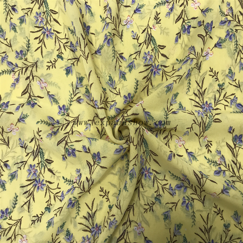 High quality pleated printed chiffon fabric for dress