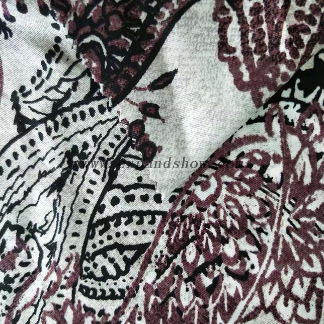 Fancy women dresses fabric polyester twill printed 