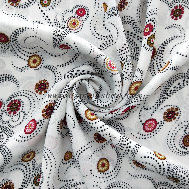 Fancy women dresses fabric polyester high quality soft moss crepe dobby georgette printed