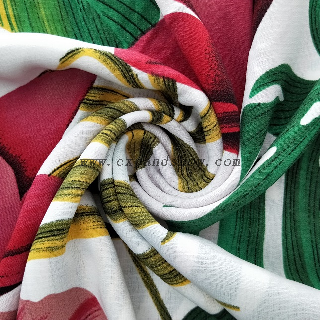 Fancy women dresses fabric polyester high quality ITY slub fabric 