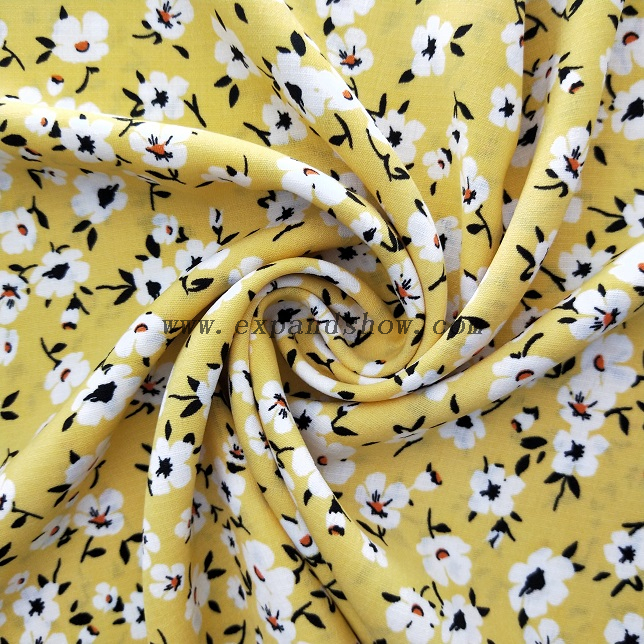 Fancy women dresses fabric polyester high quality ITY slub fabric 