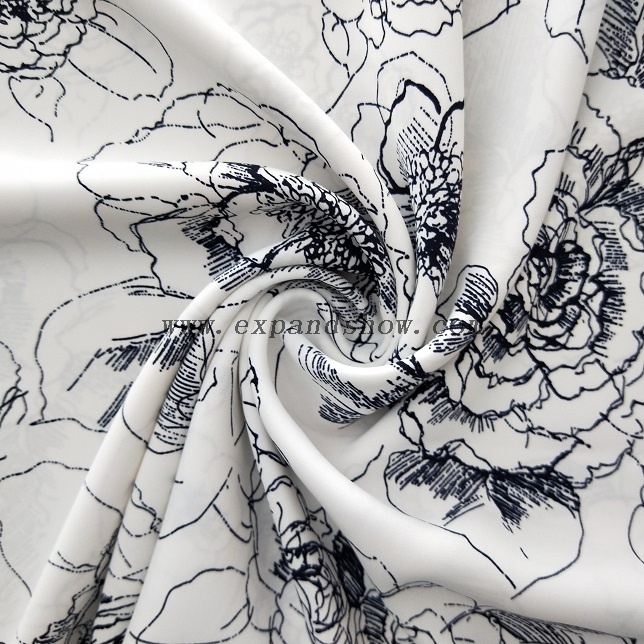 fancy women dresses fabric polyester polka printed 