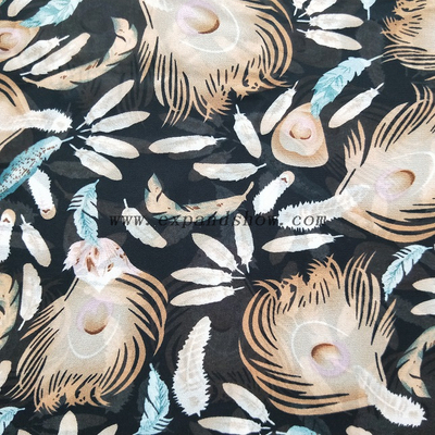 Fancy printed women dresses fabric polyester 75D chiffon fabric 