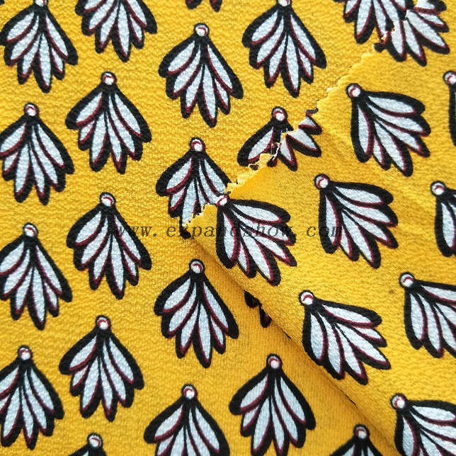 fancy women dresses fabric polyester high quality bubble chiffon printed 
