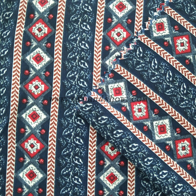 Fancy women dresses fabric polyester high quality wool peach printed