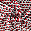 fancy women dresses fabric polyester polka printed 