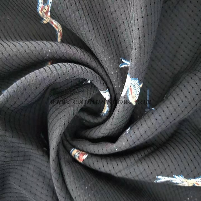 Fancy women dresses fabric alkali melt check printed fabric 