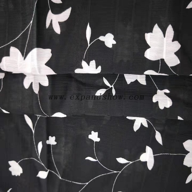 Fancy women dresses fabric polyester high quality chiffon crinkle stripe printed 