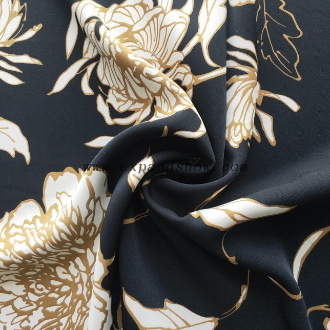 fancy women dresses fabric polyester polka printed 