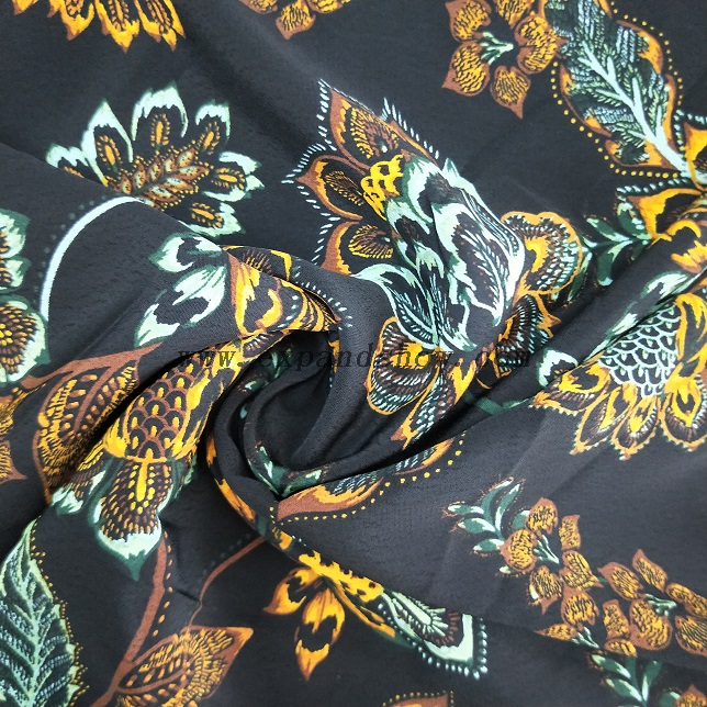 Fancy women dresses fabric polyester scuba crepe dyed fabric 