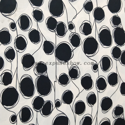 fancy women dresses fabric polyester polka printed 