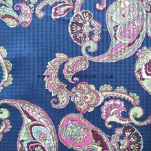 Fancy women dresses fabric polyester chiffon check printed 