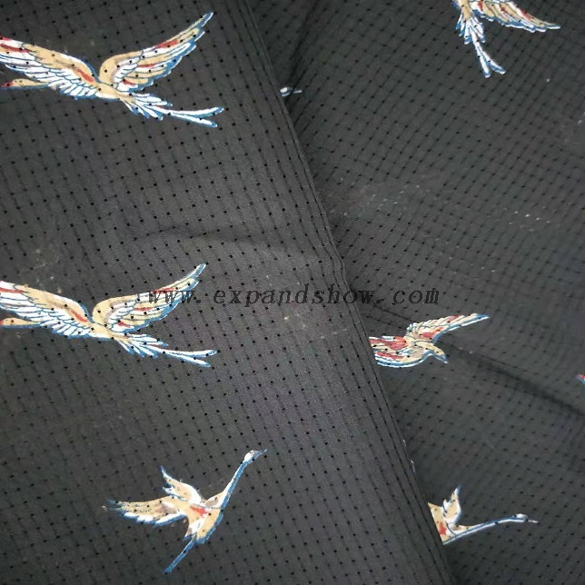Fancy women dresses fabric alkali melt check printed fabric 