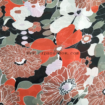 Fancy printed women dresses fabric polyester 75D chiffon fabric 