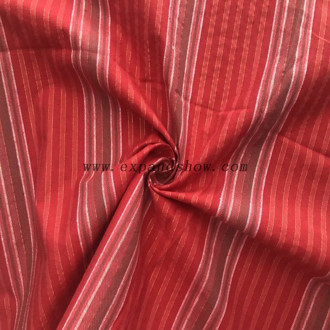 Fancy women dresses fabric cotton yarn dyed with lurex fabric 