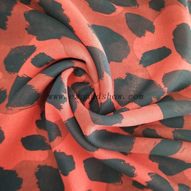 Fancy printed women dresses fabric polyester chiffon fabric 