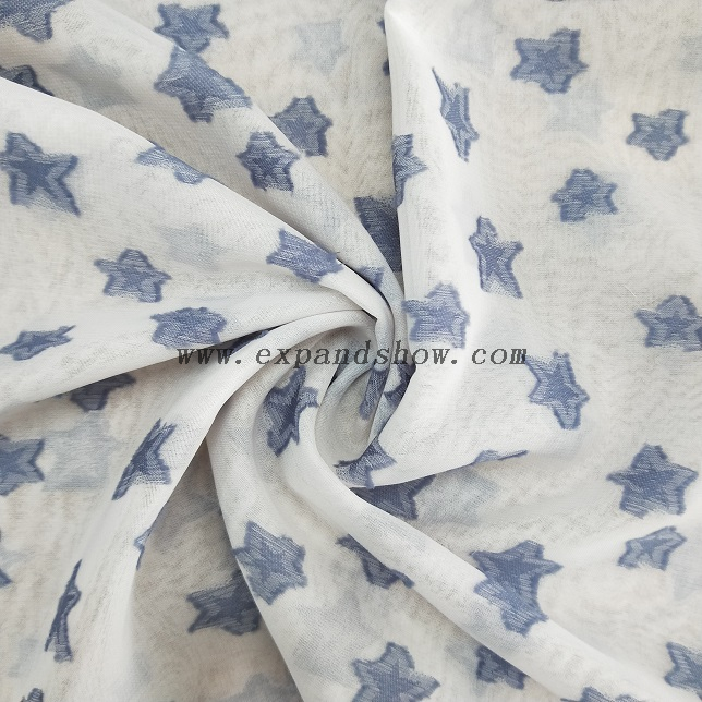 Fancy women dresses fabric polyester cationic chiffon jacquard 