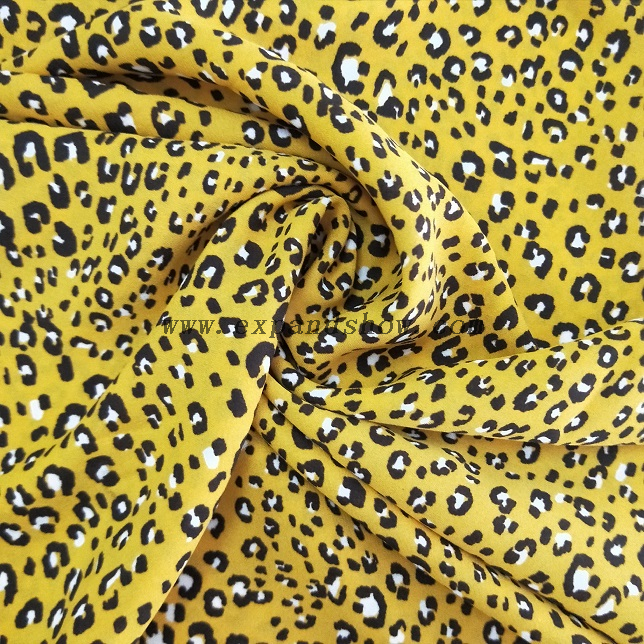 Fancy women dresses fabric polyester high quality soft moss crepe dobby georgette printed 