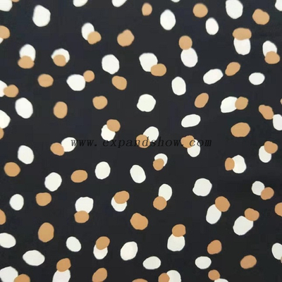 fancy women dresses fabric polyester polka printed 