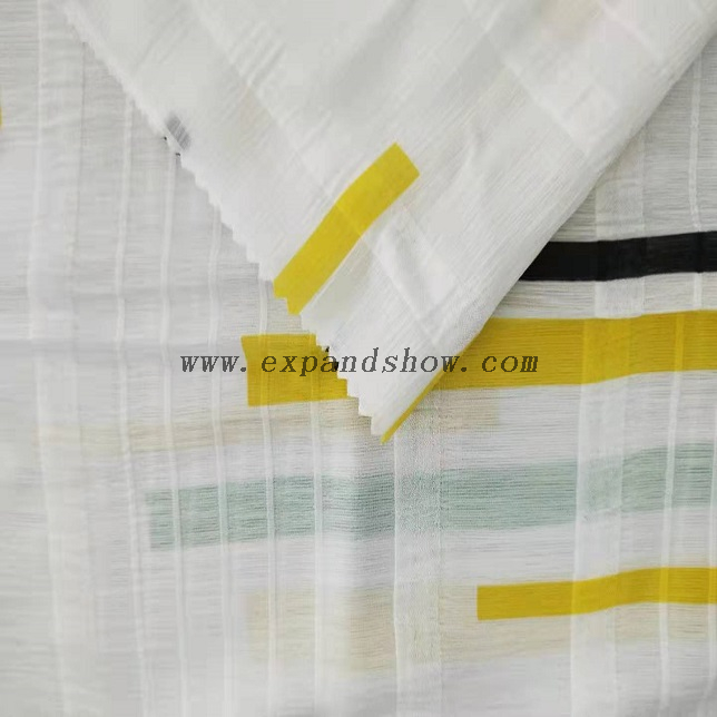 Fancy women dresses fabric polyester high quality chiffon crinkle stripe printed