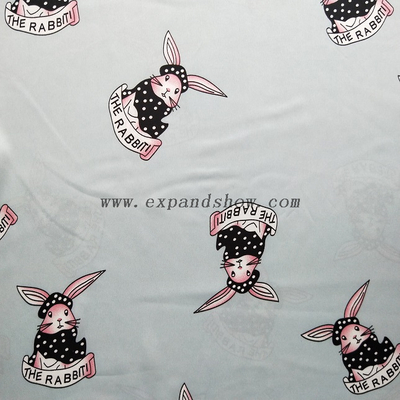 Fancy women dresses fabric polyester high quality satin spandex printed 