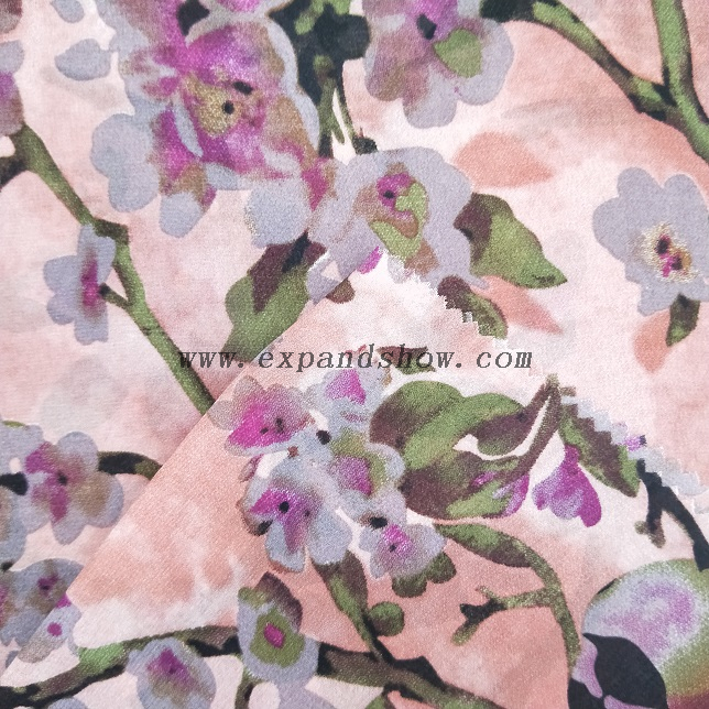 Fancy printed women dresses fabric polyester 75D chiffon fabric 