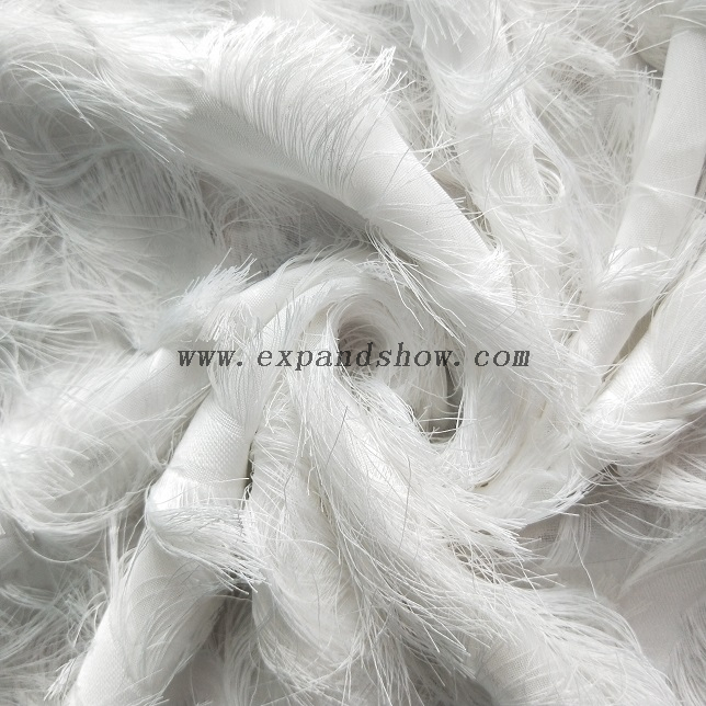 Fancy women dresses fabric polyester chiffon manual jacquard fabric