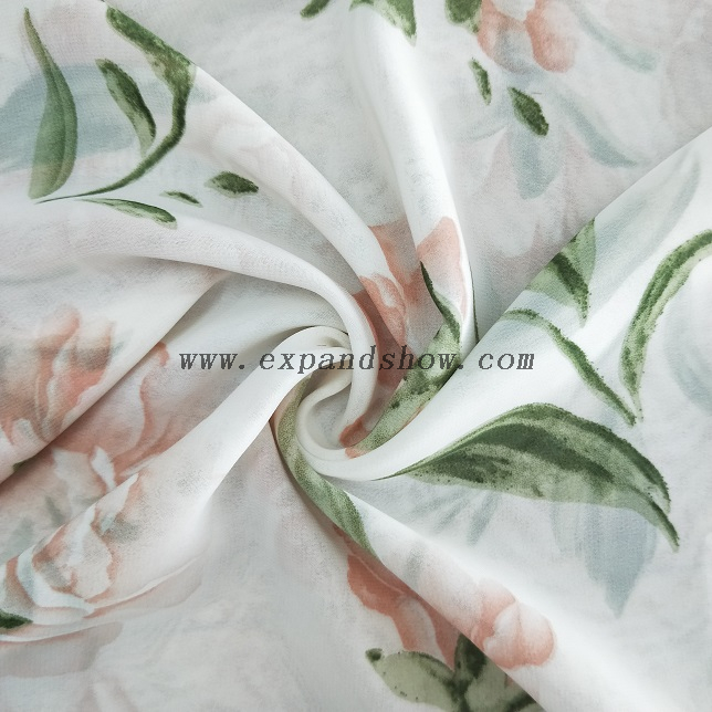 Fancy printed women dresses fabric polyester 75D chiffon fabric 